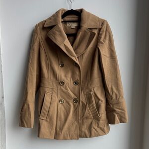 Michael Kors Camel Double-Breasted Pea Coat Size 4
